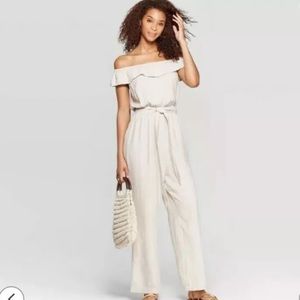 Universal Thread Jumpsuit Linen Off The Shoulder S